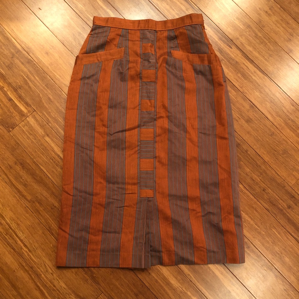 LEE YONGYUL (Korean brand) striped midi skirt